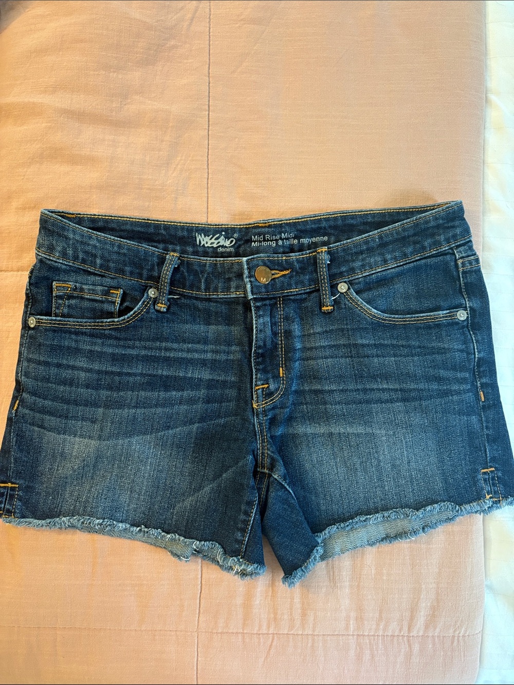 Massimo Dark Blue Denim Cutoff Shorts